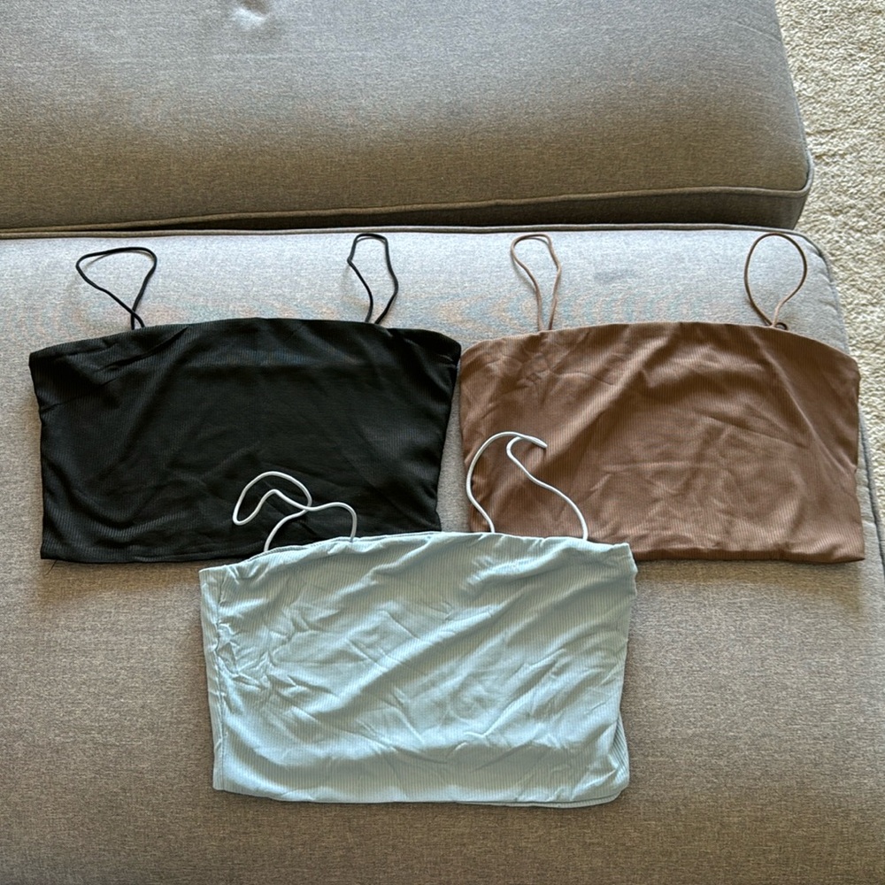 SHEIN Set of 3 Crop Tank Tops Size L